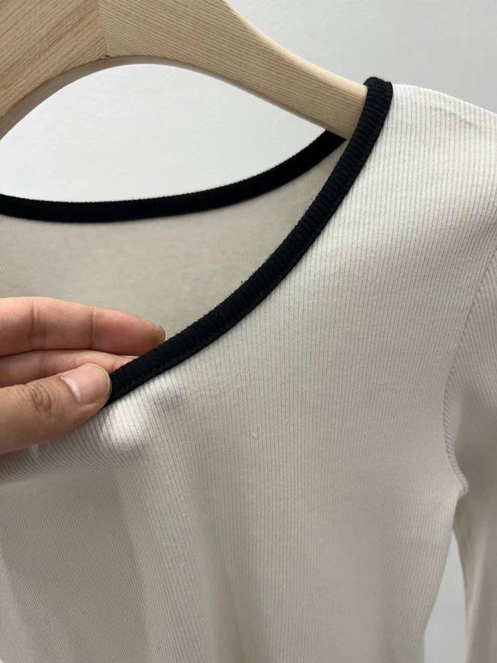 Color block collar Tee