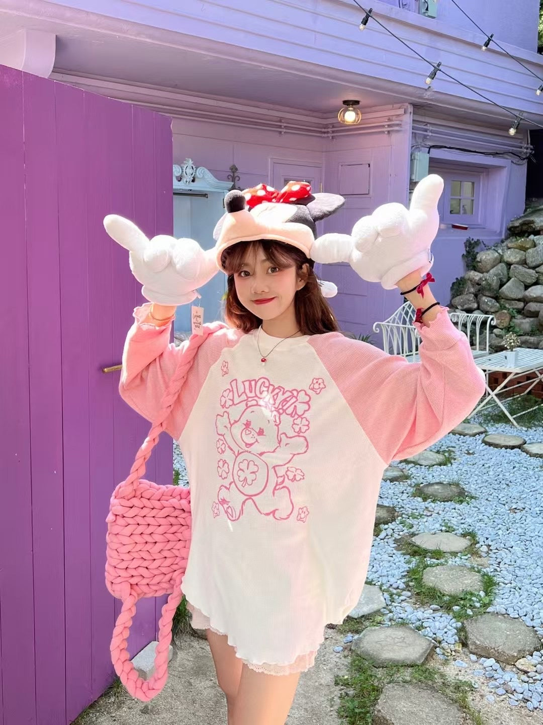 “Lucky” Care Bears牛角膊Tee
