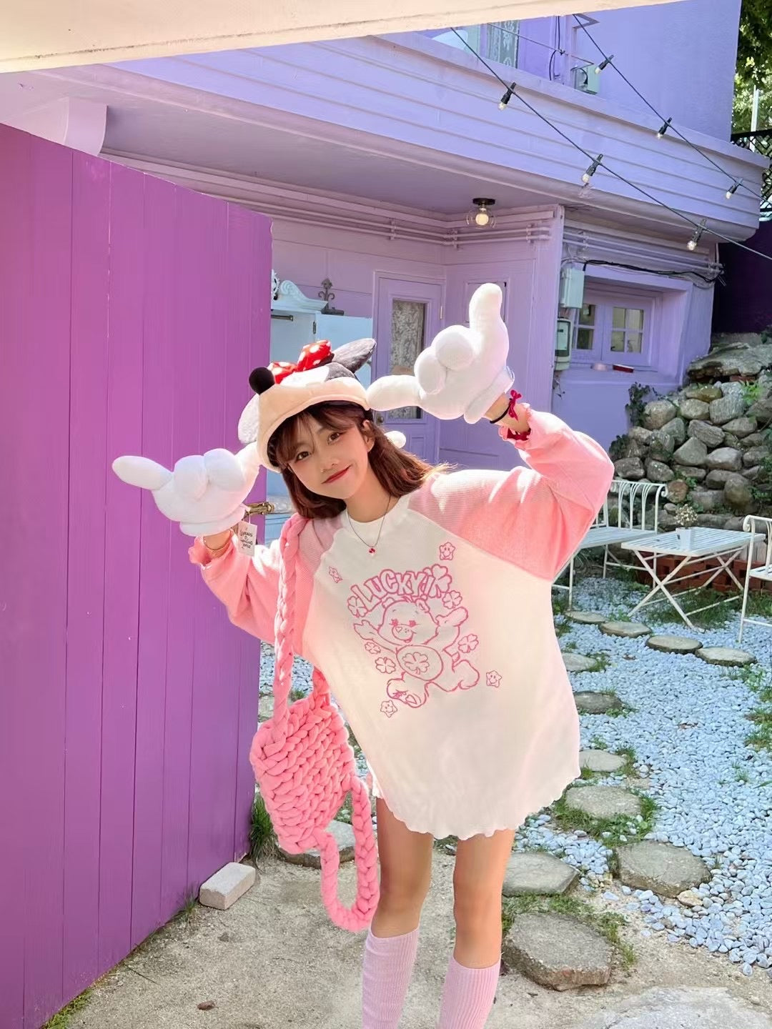“Lucky” Care Bears牛角膊Tee
