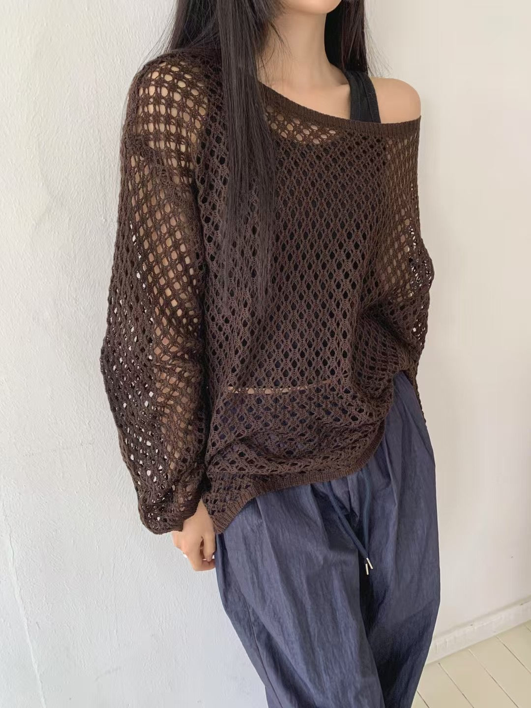 網網長袖Tee