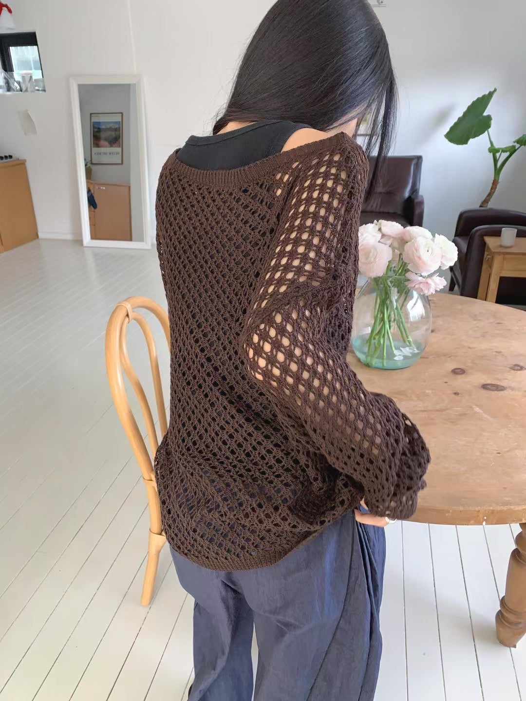 網網長袖Tee