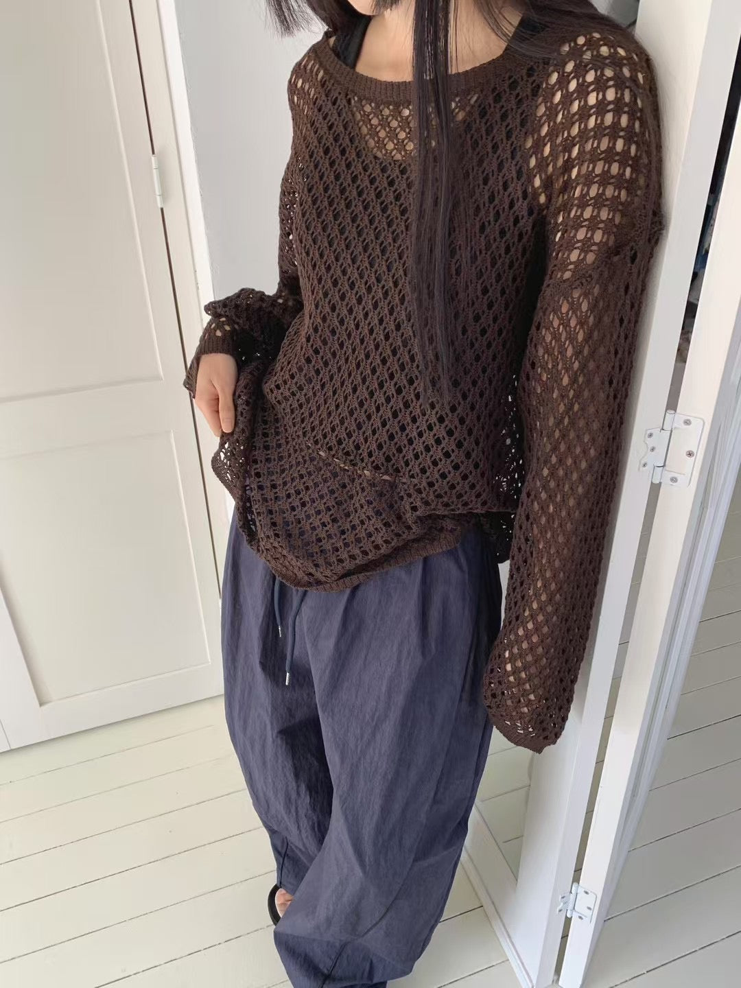 網網長袖Tee