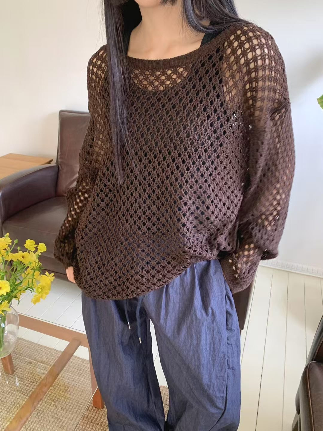 網網長袖Tee
