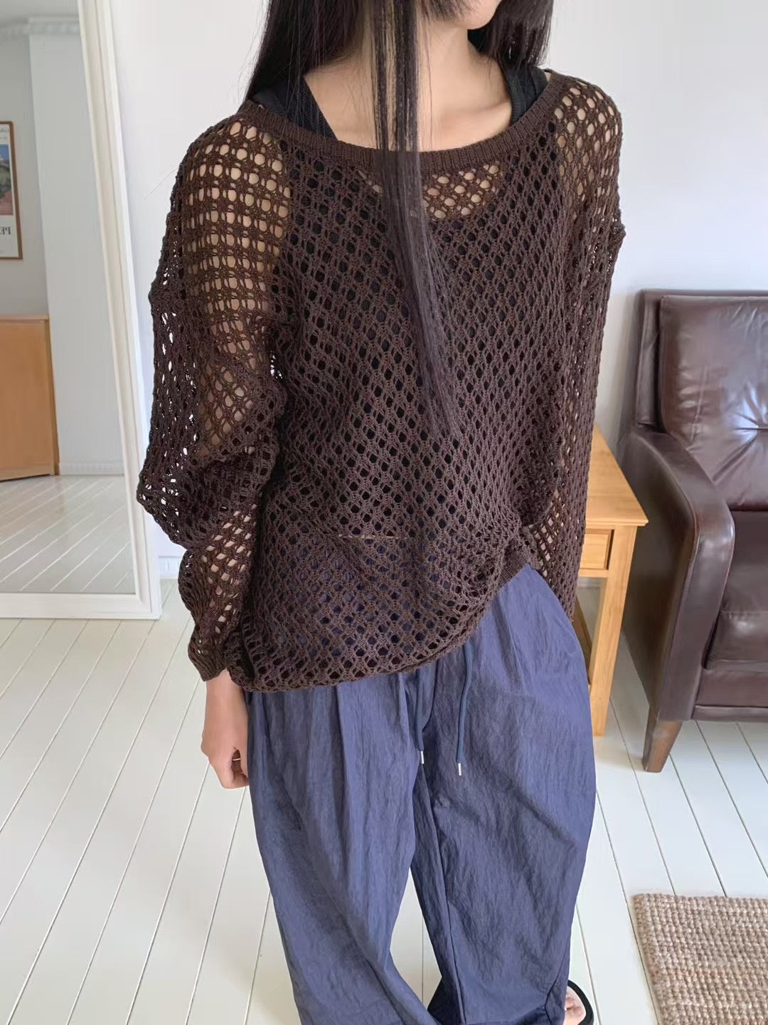網網長袖Tee