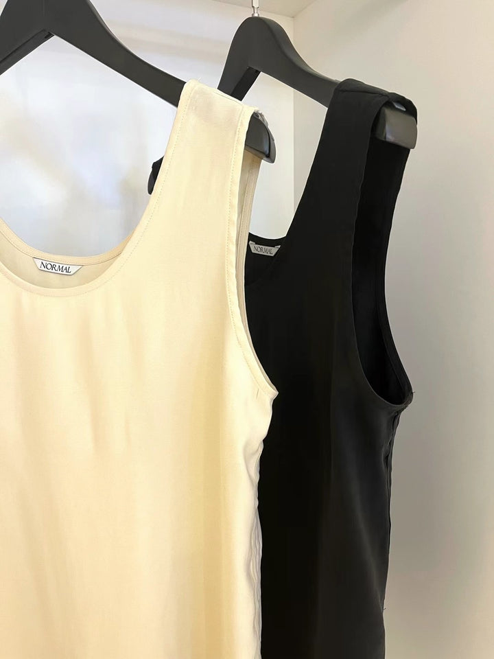 corded chiffon long vest