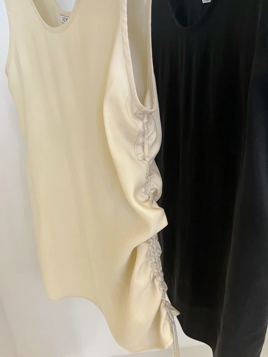 corded chiffon long vest