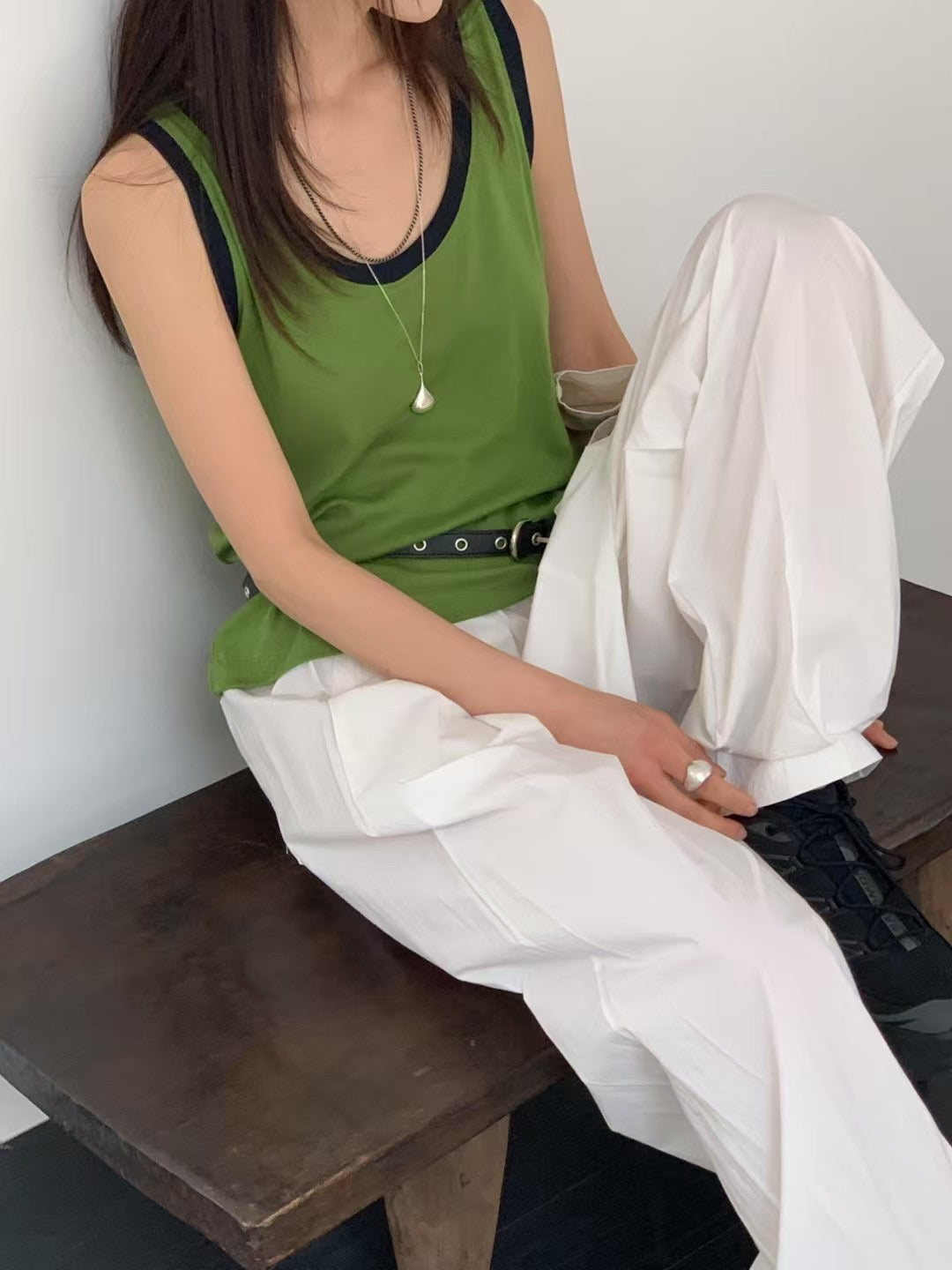 拚色滑料背心