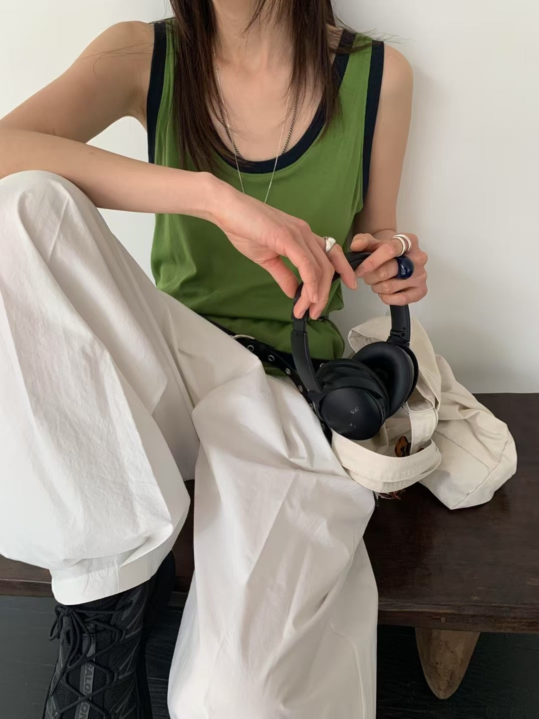拚色滑料背心