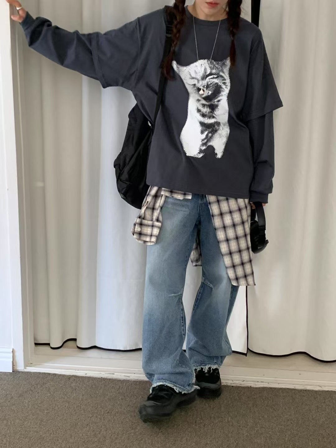 貓貓雙袖Tee