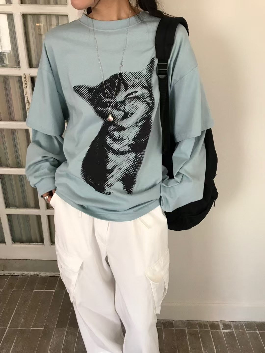 貓貓雙袖Tee