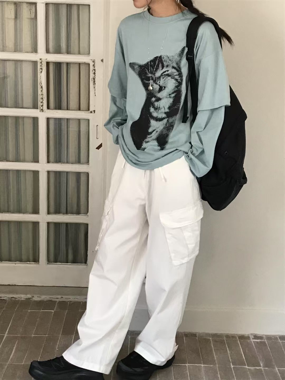 貓貓雙袖Tee