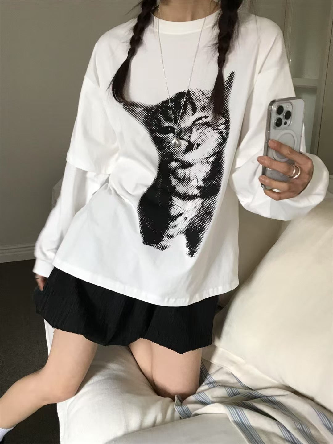 貓貓雙袖Tee