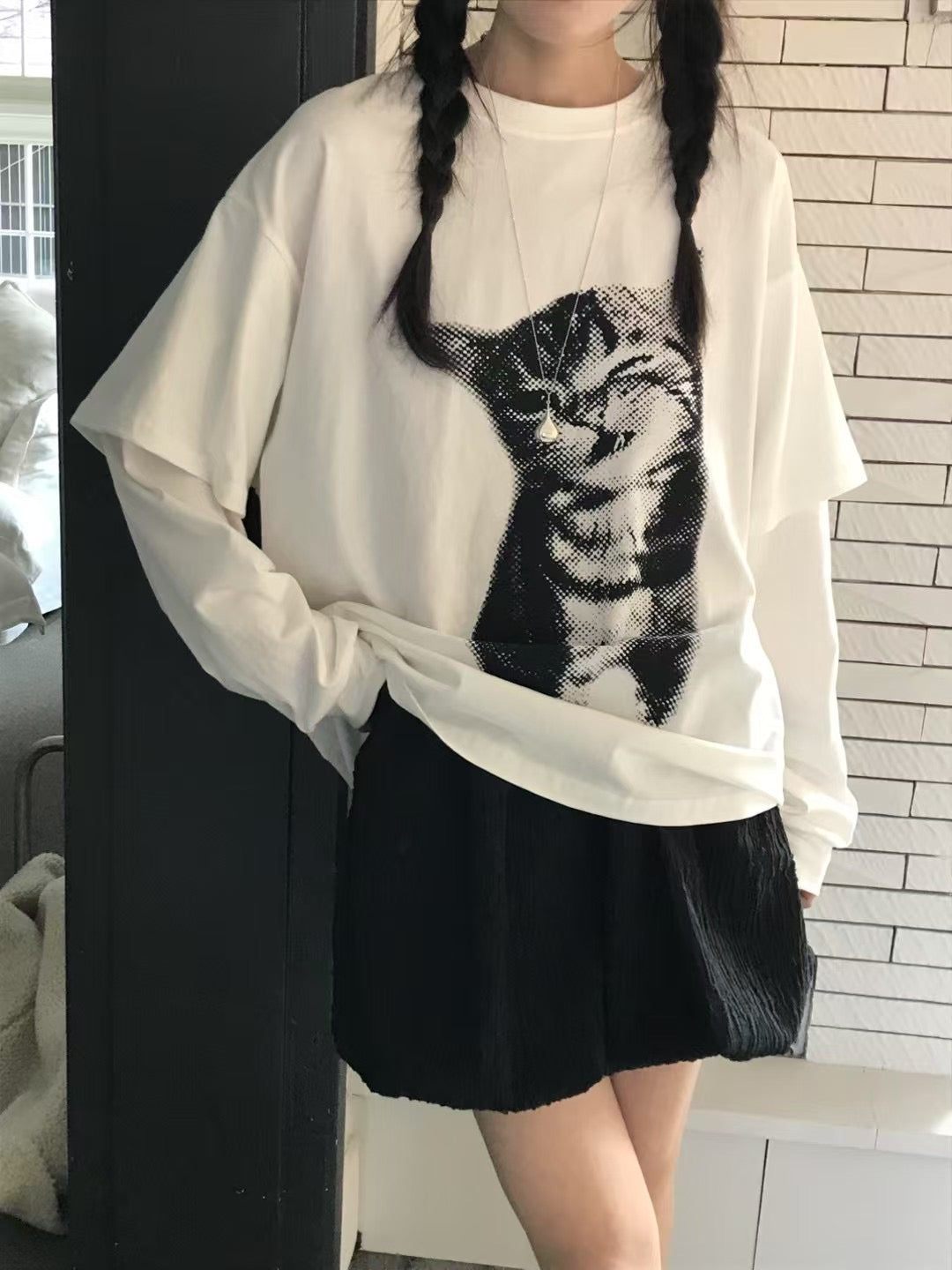 貓貓雙袖Tee
