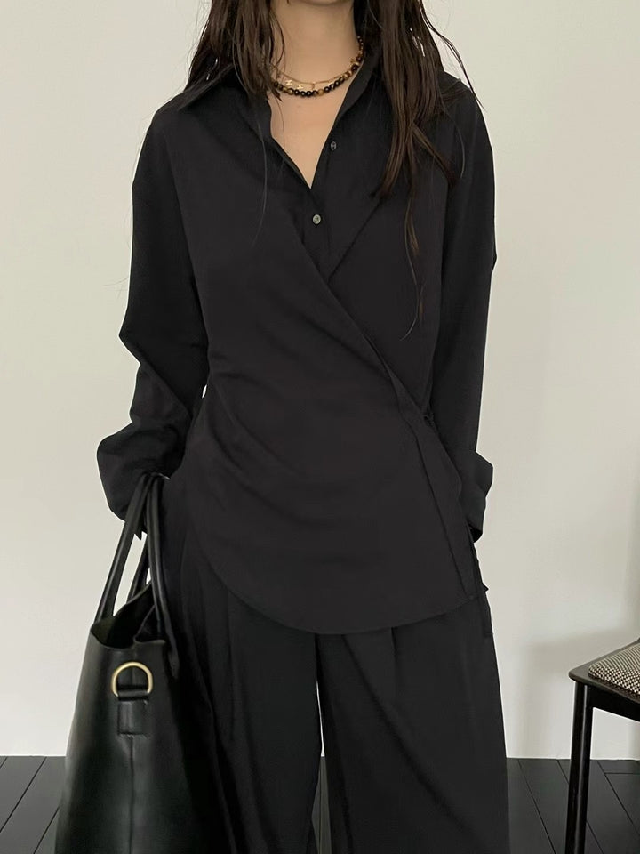 Side-tied shirt (set outfit can be purchased separately with trousers)