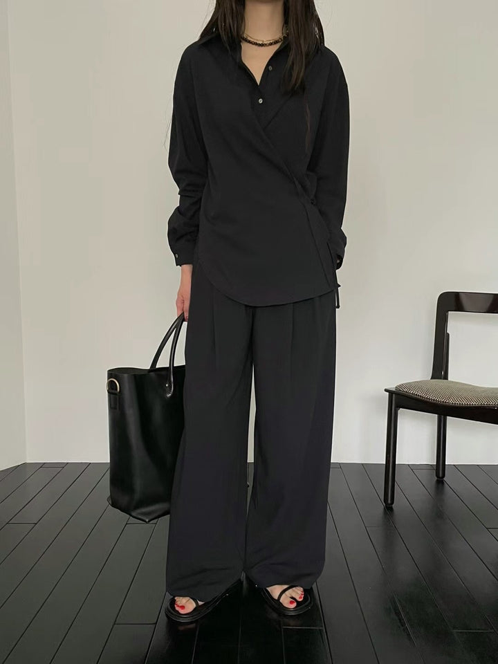 Side-tied shirt (set outfit can be purchased separately with trousers)