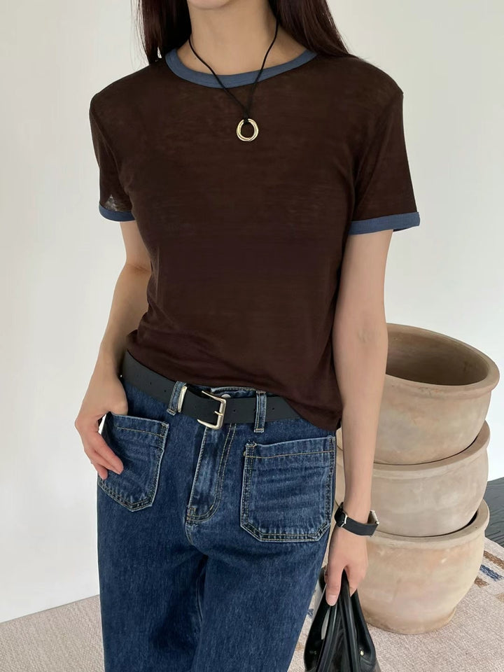 Thin material color matching Tee