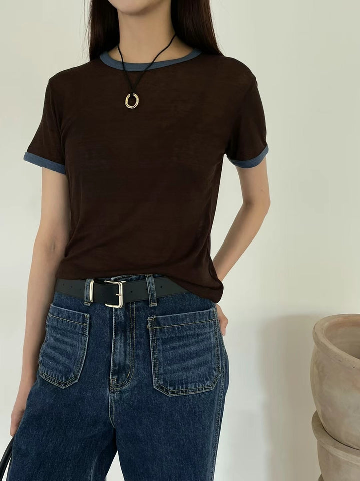 Thin material color matching Tee