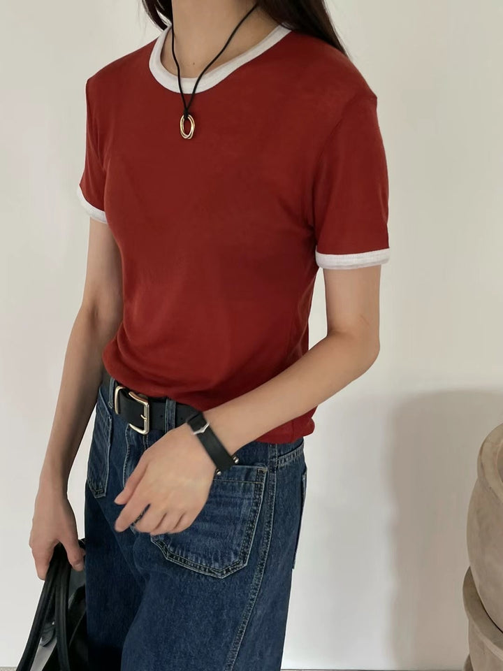 Thin material color matching Tee