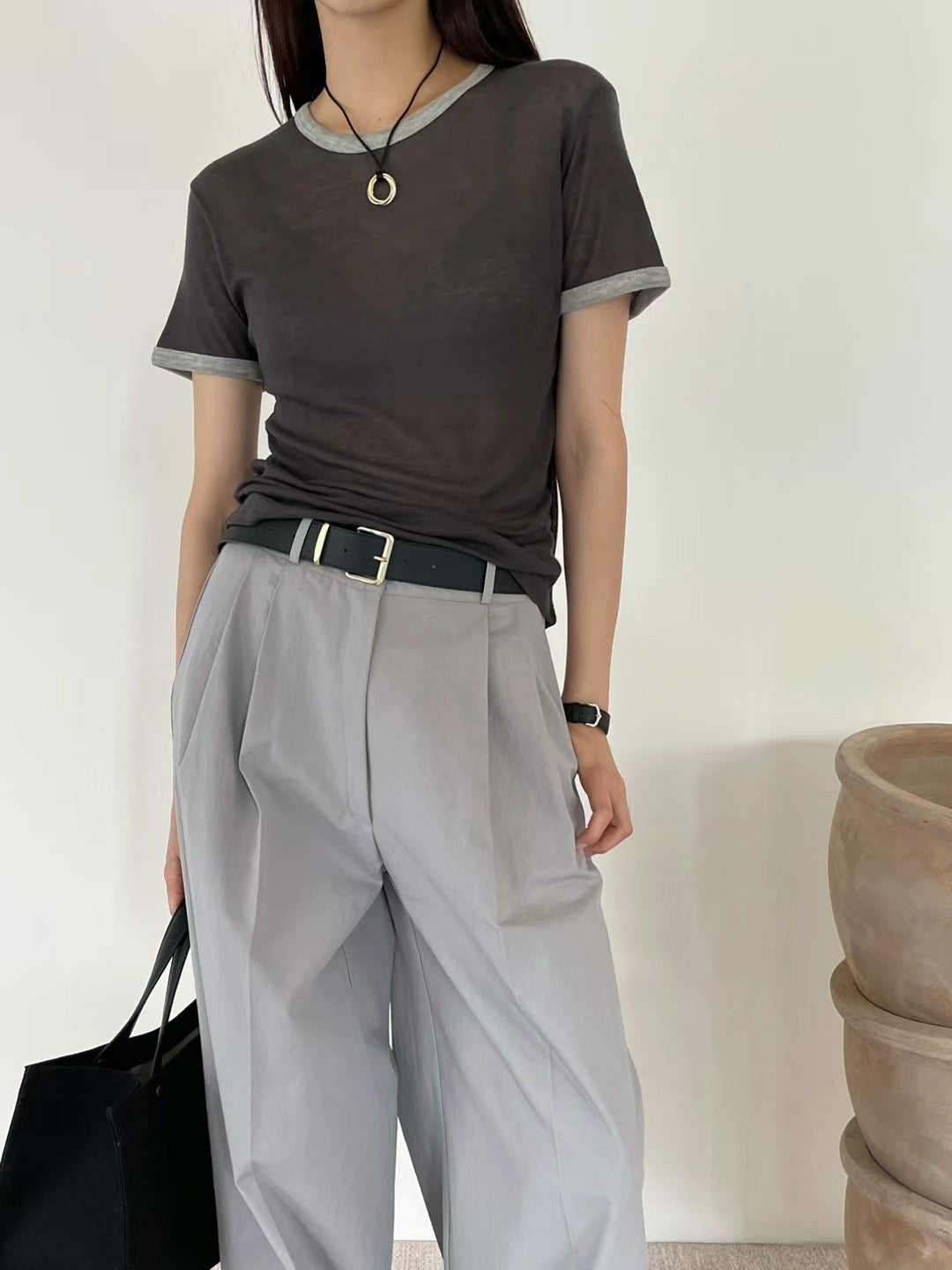 Thin material color matching Tee