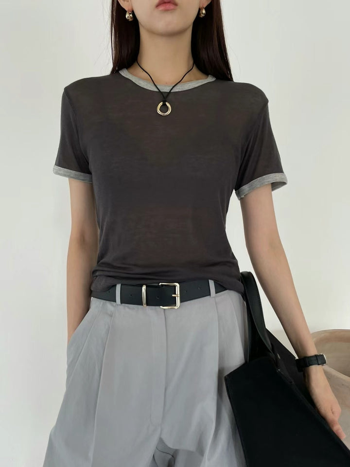 Thin material color matching Tee