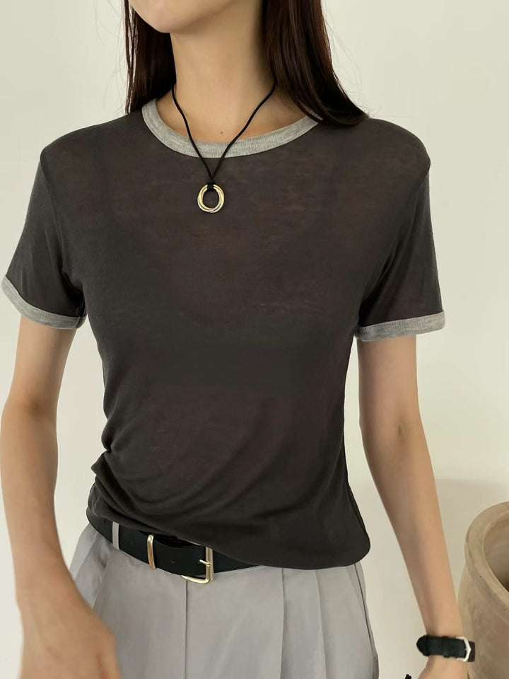 Thin material color matching Tee