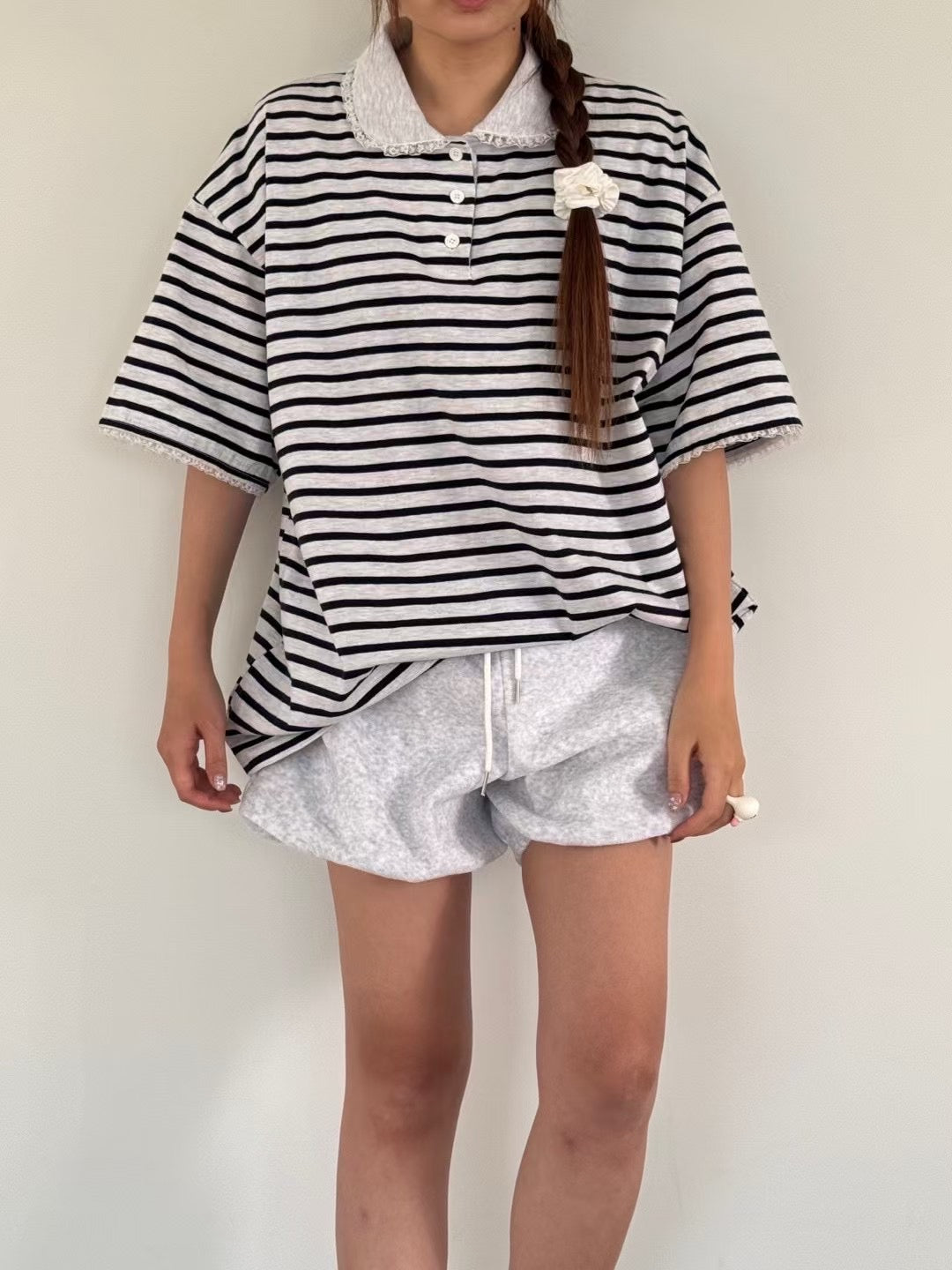 圓領Polo橫間長Tee