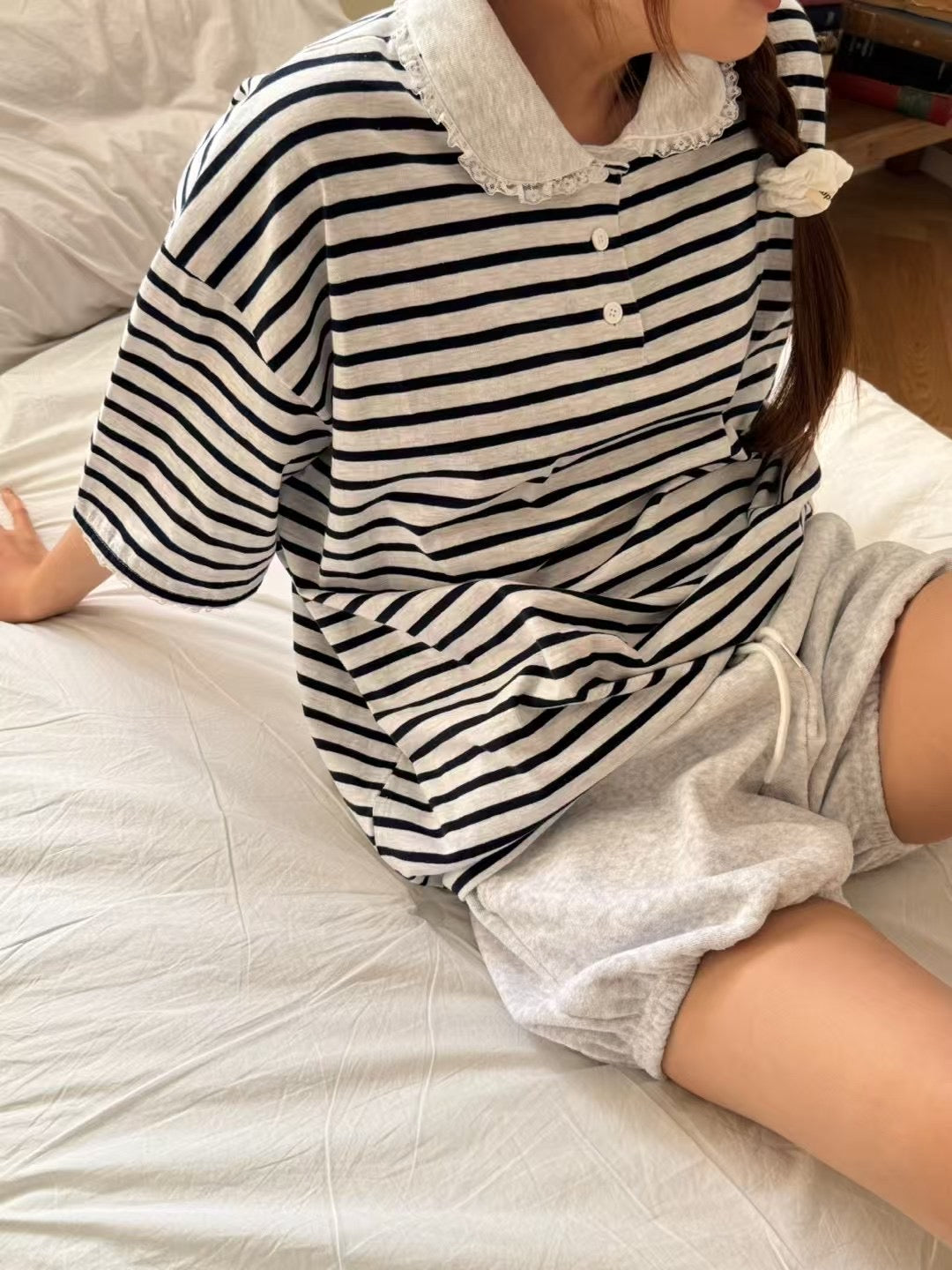 圓領Polo橫間長Tee