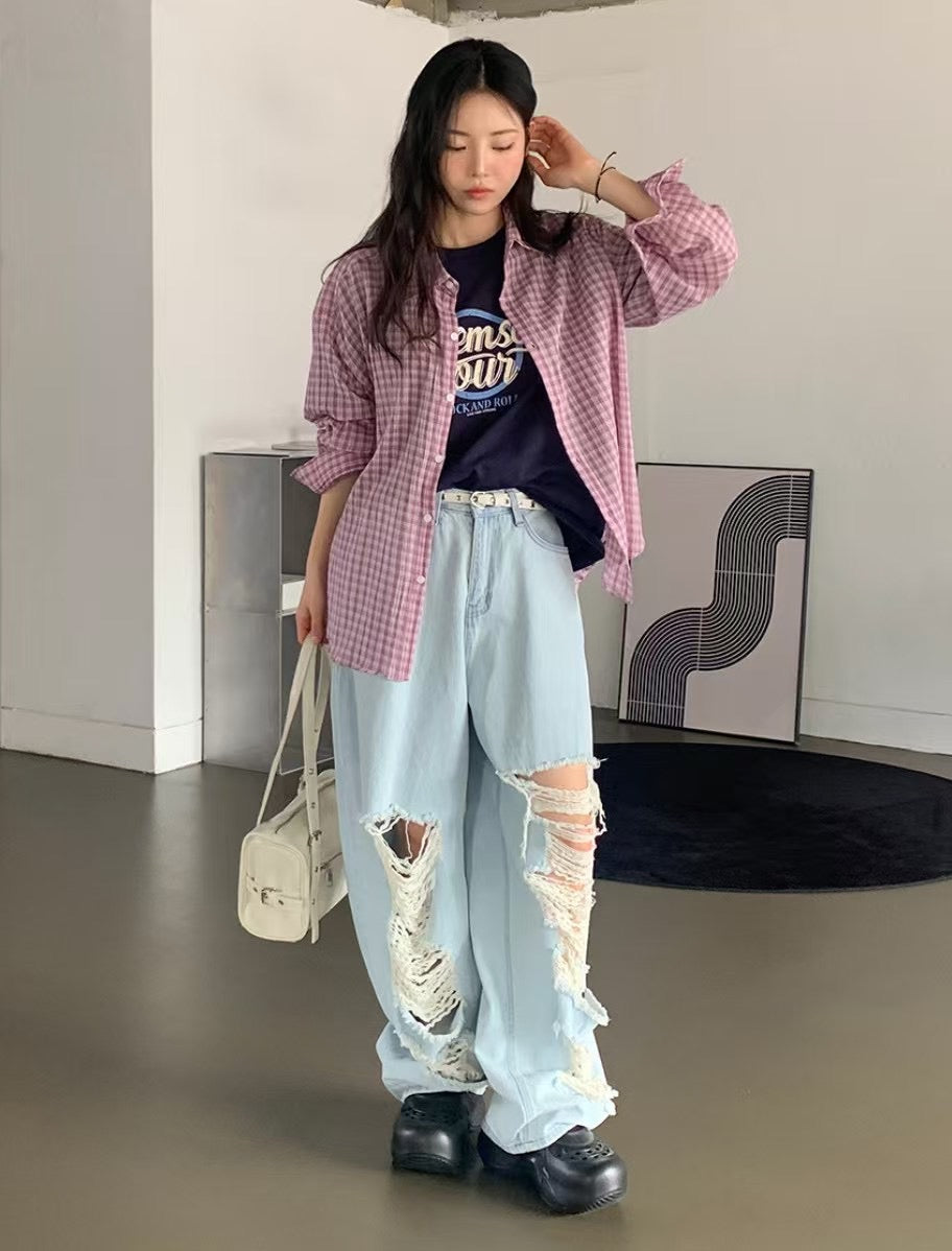 闊腳爛牛仔褲