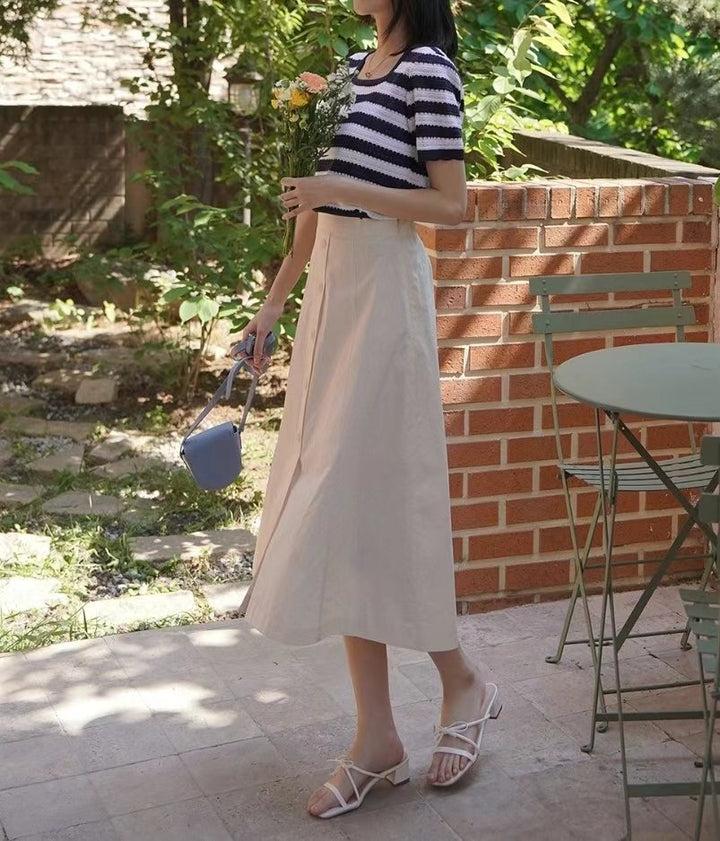 button front maxi skirt