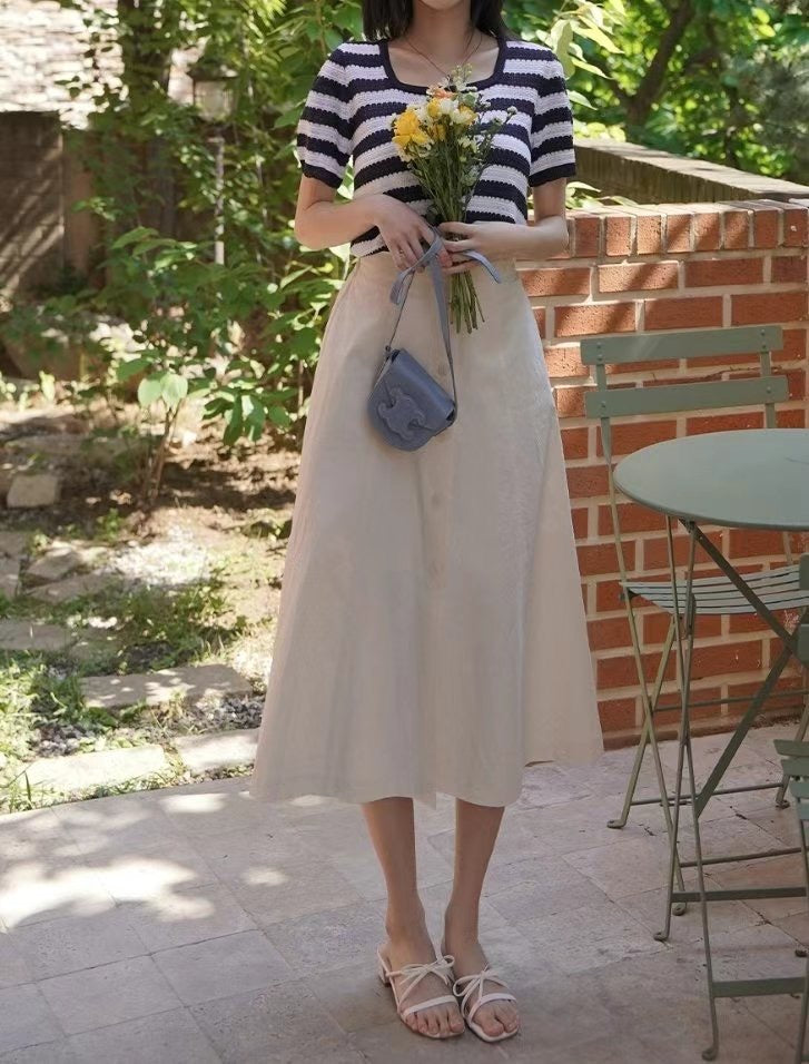 button front maxi skirt