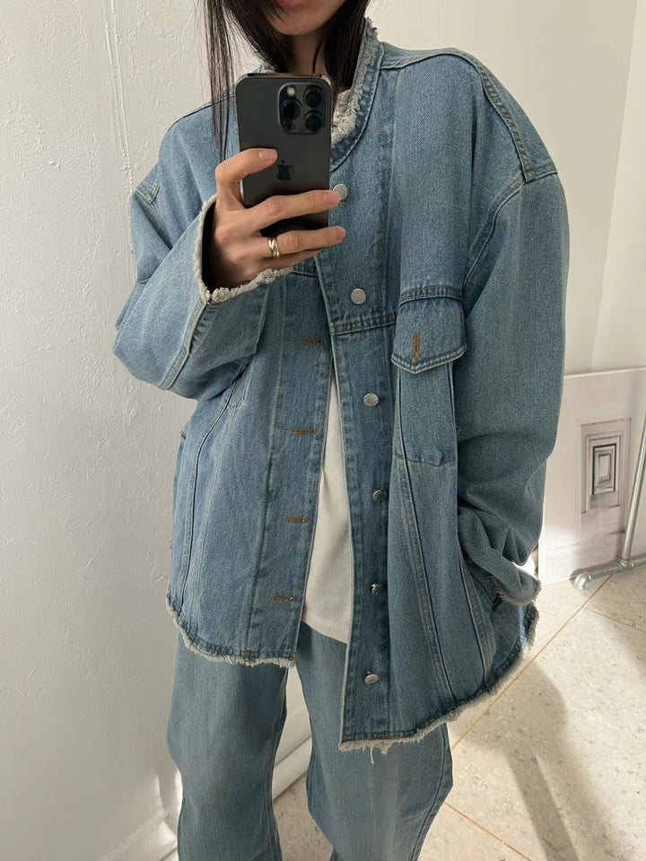 Washed two bags of denim jacket