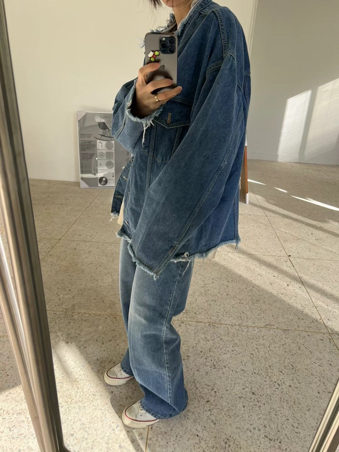 Washed two bags of denim jacket