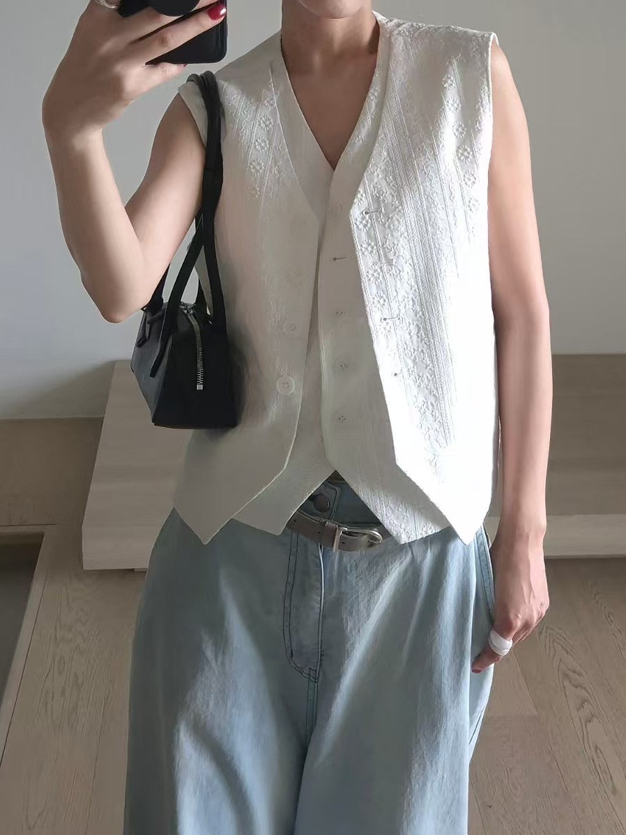 Lace雙層背心外套