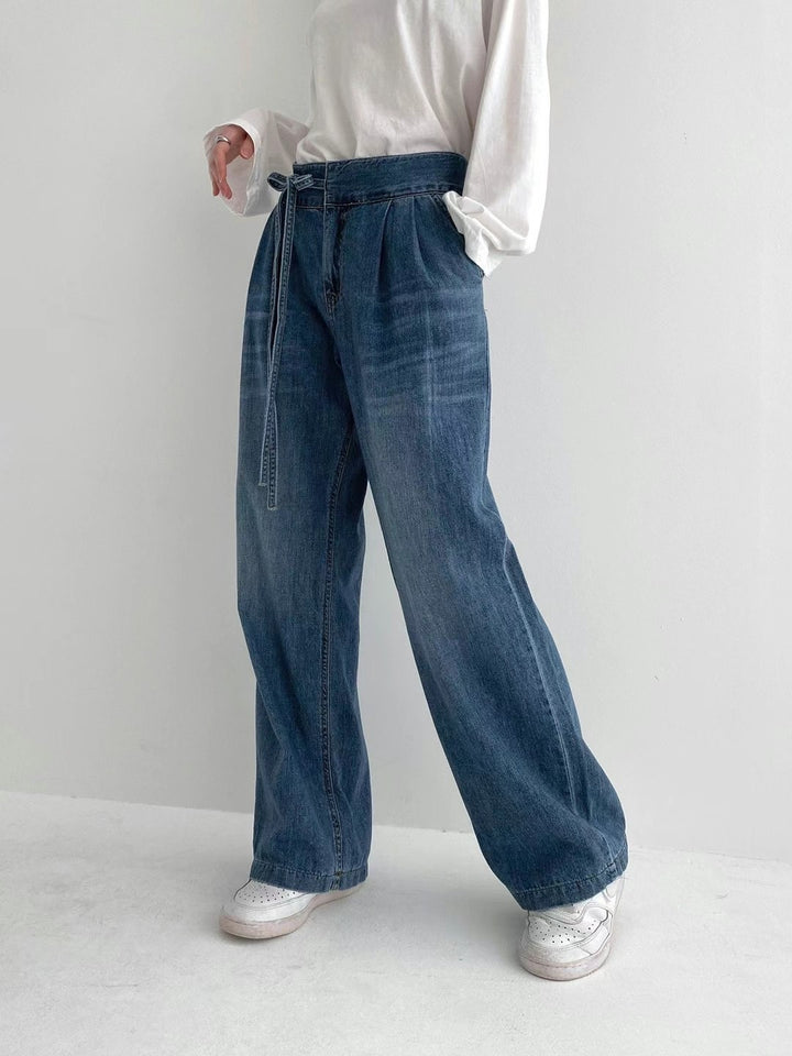 side tie jeans