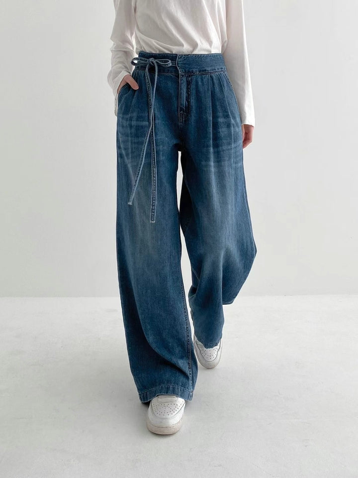 side tie jeans