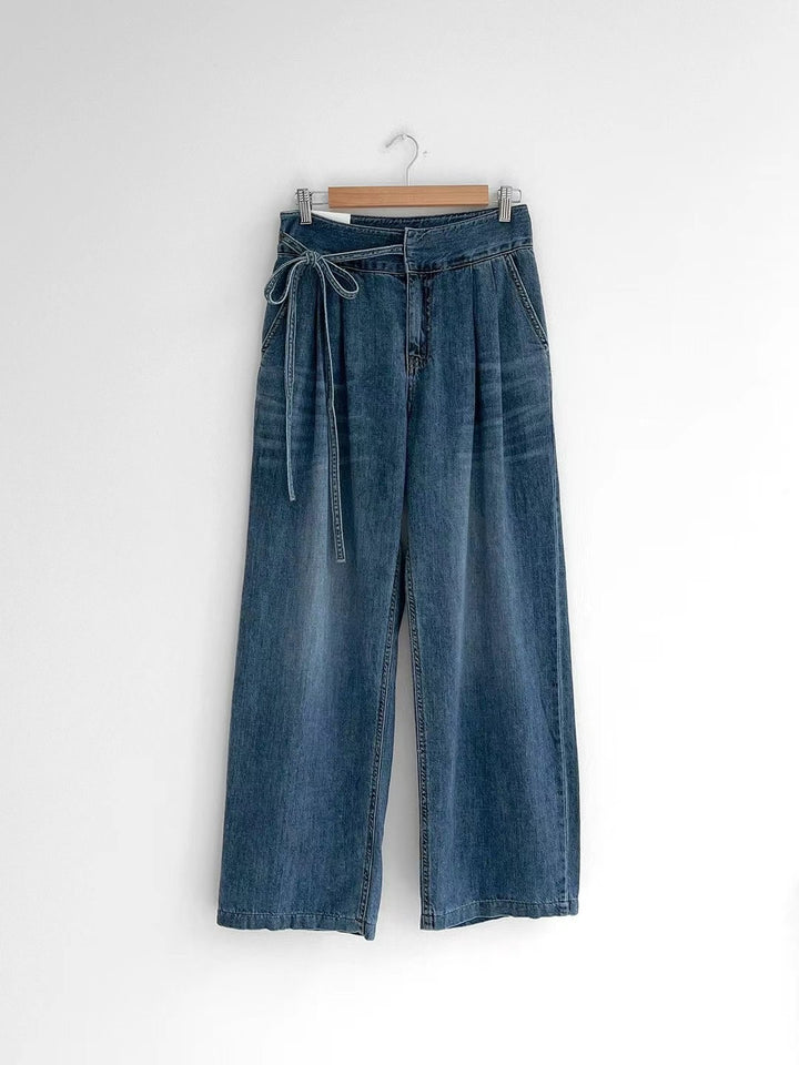 side tie jeans