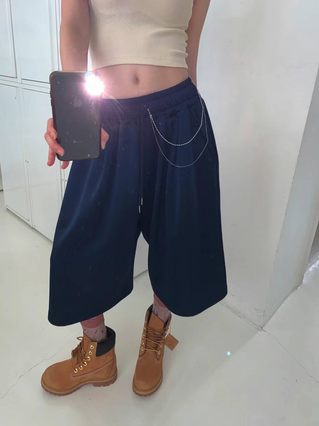 mid length cloth trousers