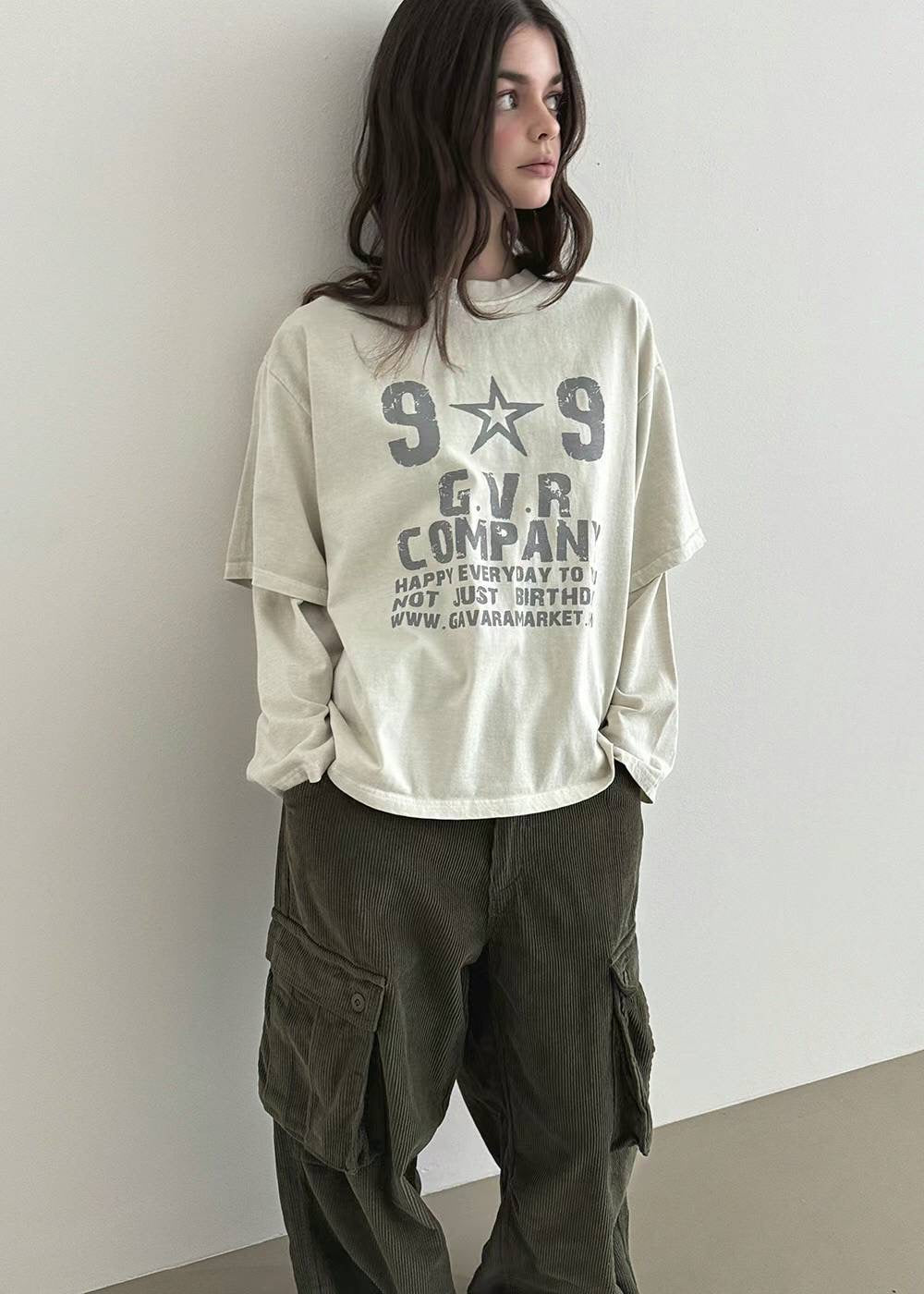 “99”假兩件Tee