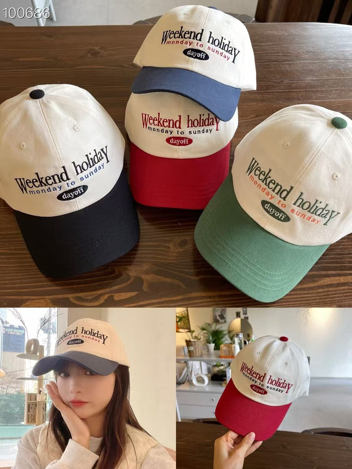 “Weekend Holiday”撞色Cap