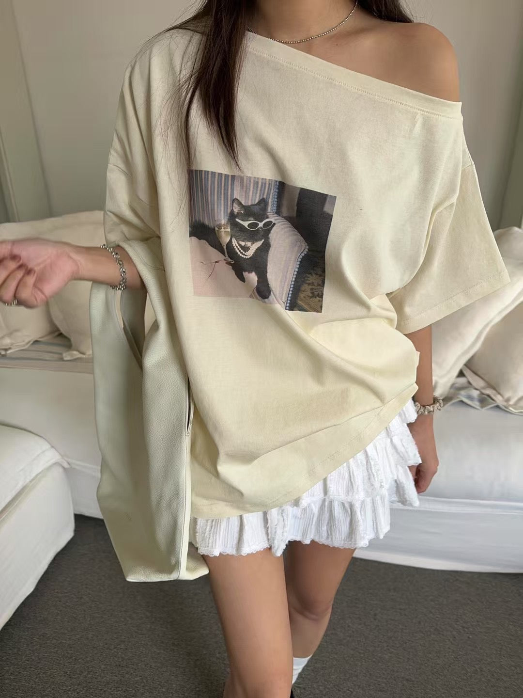 貓貓跌膊Tee