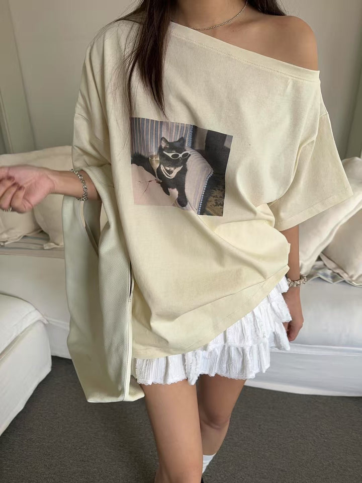 貓貓跌膊Tee