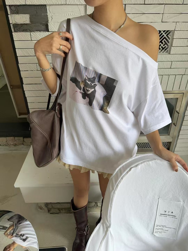 貓貓跌膊Tee