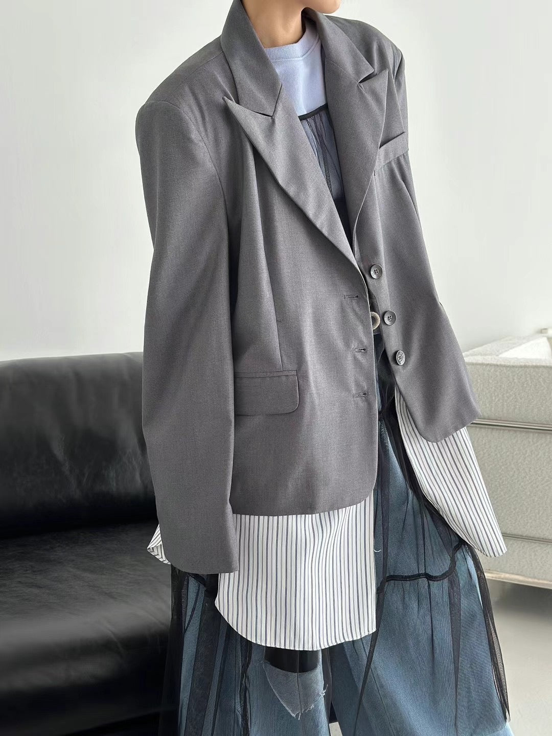 Double layer suit jacket