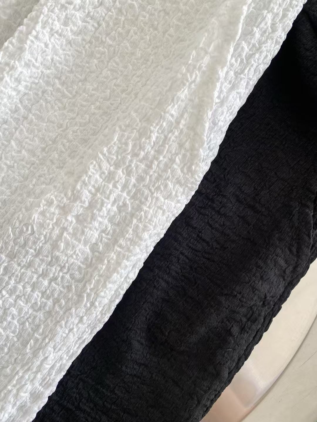 皺布長褲