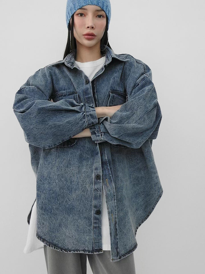 Denim long shirt