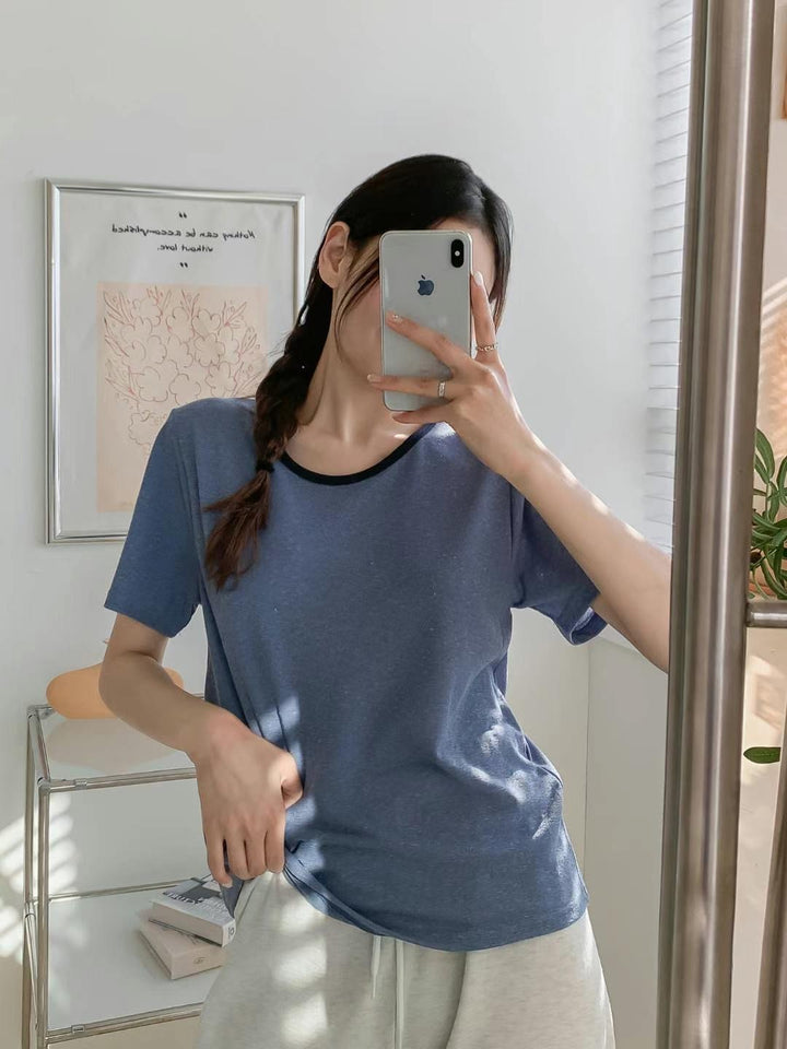 領拚色薄Tee