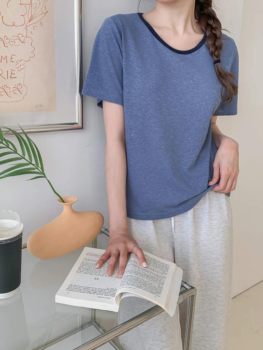 領拚色薄Tee
