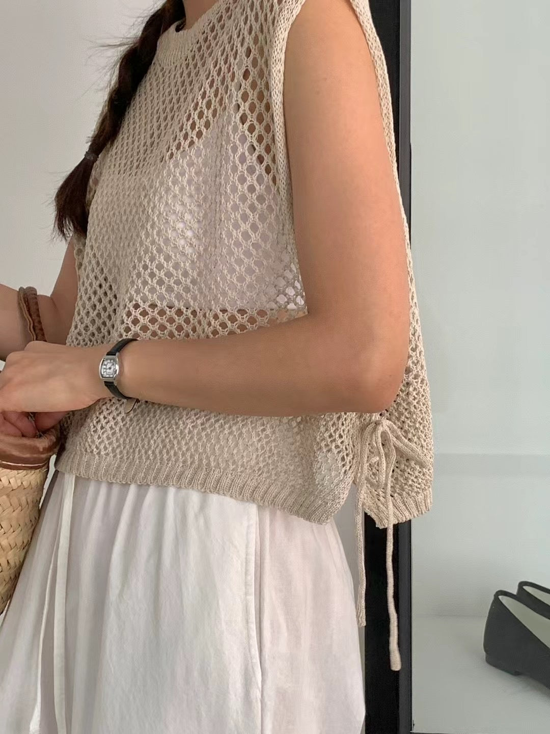 側綁線料背心