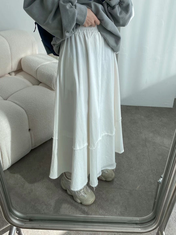 pull fabric long skirt