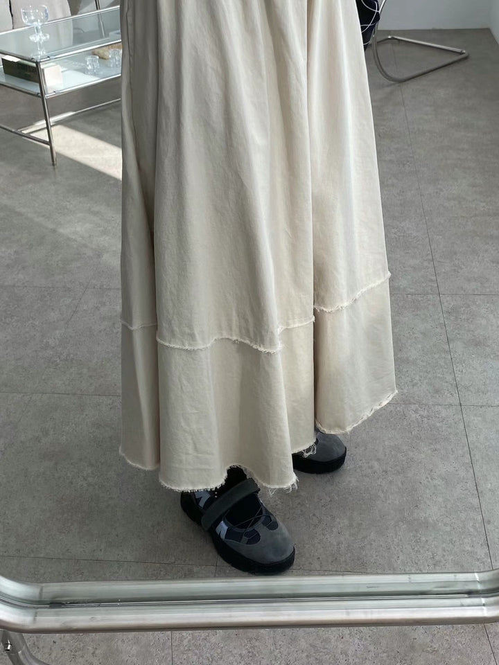 pull fabric long skirt